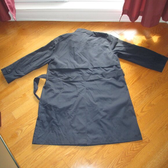 Men's Moores Blue Trench Coat size 40 Short - Picture 4 of 9